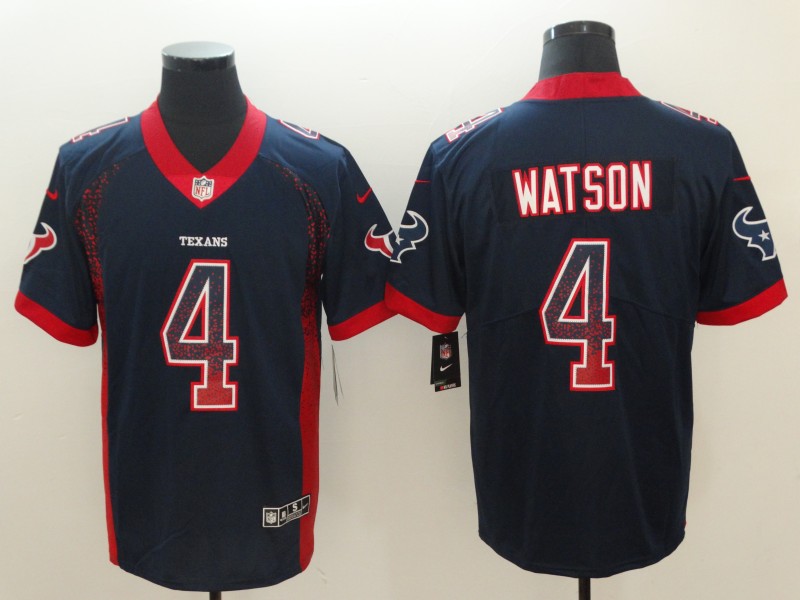 Men's Houston Texans Deshaun Watson #4 Navy Jersey